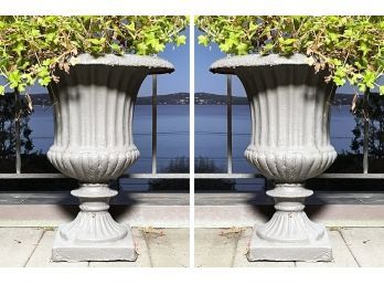 A Pair Of Cast Fiberglass Planters