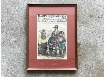 A 19th Century Harper's Weekly Cover - Hand Colored And Framed