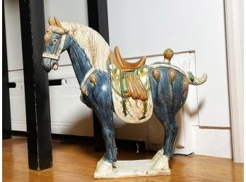 A Glazed Ceramic Chinese Horse