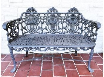 A Vintage Cast Aluminum Garden Bench (1 Of 2)