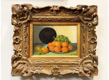 A Still Life Miniature Oil On Canvas By Ann Craddock Bruner (American)