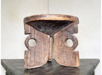 A Primitive Carved Wood Milking Stool