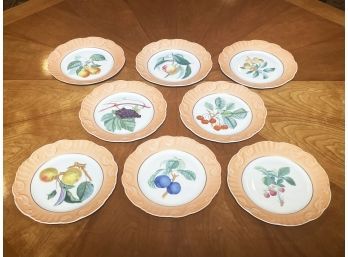 A Set Of Dessert Plates - Fruit Motif - By Mottahedeh