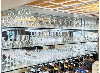 A Large Assortment Of Crystal Stemware