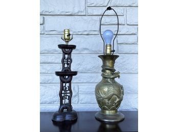 A Pair Of Vintage Asian Lamps