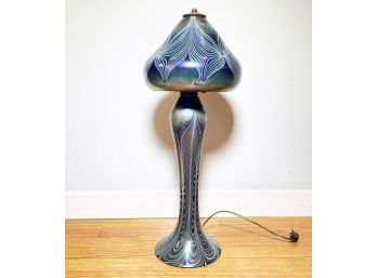 A Hand Blown Art Glass 'Mushroom' Lamp