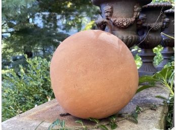 A Cast Earthenware Garden Sphere