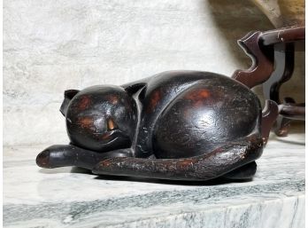 A Carved Chinese Cat Reproduction From The Nelson Rockefeller Collection