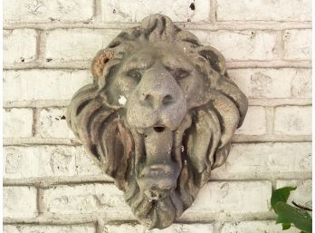 A Cast Stone Lion's Head Fountainhead Or Plaque