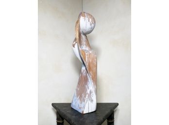 An Abstract Carved Wood Modern Sculpture