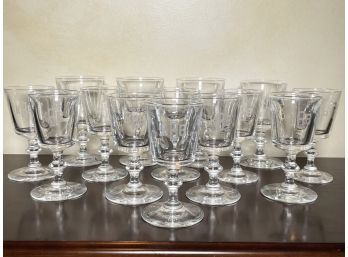 A Collection Of Vintage Steuben Wine Glasses