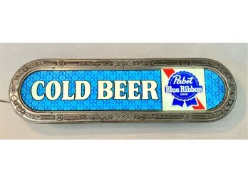 Vintage Pabst Blue Ribbon Cold Beer Illuminated Sign