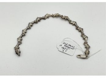 Sterling Dolphin 7 Inch Bracelet - Marked 925