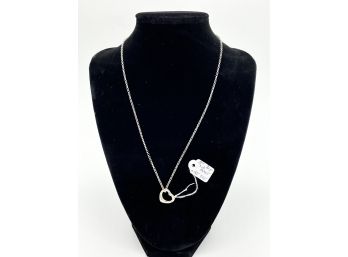 18 Inch Sterling Necklace With Heart - Marked 925