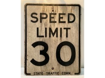 Vintage Wooden Speed Limit Traffic Sign