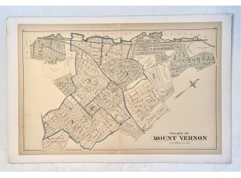 Antique 1881 Mt Vernon Map From GW Bromley Atlas Of Westchester County