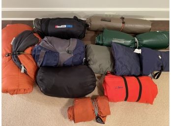 Camping Gear Including Sleeping Bags & Air Mattresses From The North Face, LL Bean & Kelty