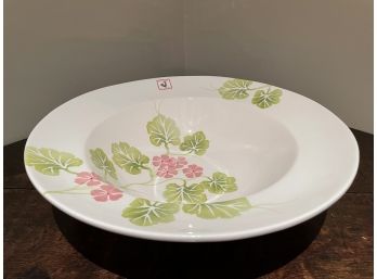 Loucarte Geranium Designed Pasta Bowl, Handmade In Portugal