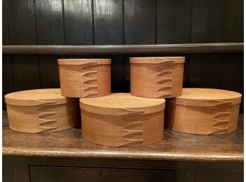 Five Wooden Shaker Tissue Holder Boxes