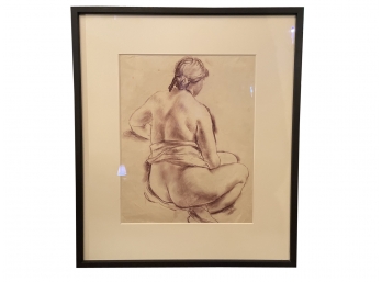 Robert Baker (British, 1909 - 1992) 'Eve' Nude In Pastel/charcoal