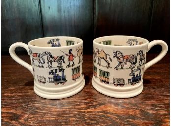 Pair Of Child Mugs Designed By Emma Bridgewater, Made In England