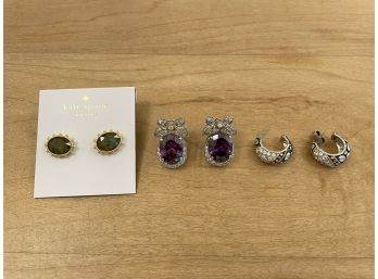 Three Pair Of Lovely Earrings Including New Kate Spade