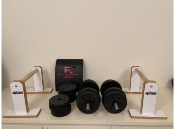 Rouge Fitness Adjustable Hand Weights & P Barz Wooden Parallettes