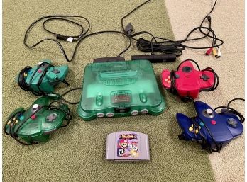 Retro Nintendo 64 Jungle Green (NUS-001) Console & Four Controllers