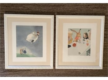 Two Custom Framed Original Illustrations, Pencil Signed & Numbered