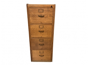 Antique Oak Vertical File Cabinet