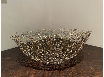 Unique Open Work Floral Metal Basket