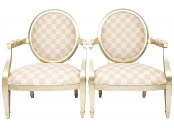 Pair Of Custom Made Grand Soleil Armchairs In The Style Of Donghia