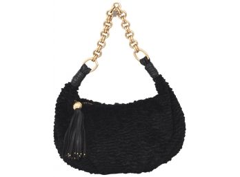 Sigrid Olsen Sheepskin Style Handbag With Leather Tassel And Chainlink Handle