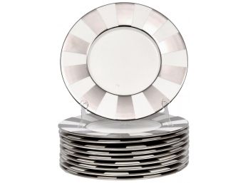 Set Of Ten Bloomingdales Platinum Porcelain Charger Plates (RETAIL $400)