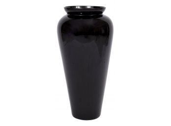 Black Floor Length Ceramic Vase