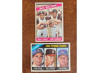 1966 Topps #223 And #99 1965 Pitching Leaders And Buc Belters