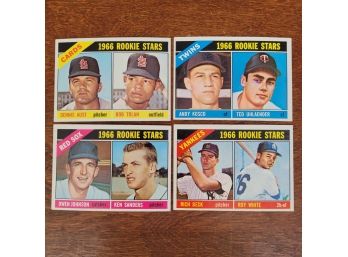 1966 Topps Rookie Stars Baseball Cards Red Sox, Cardinals, Twins & Yankees