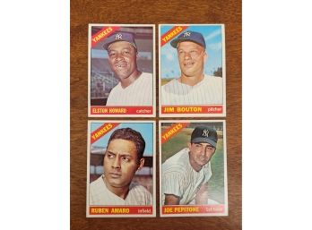 1966 Topps New York Yankees Baseball Cards Lot 5