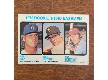 1973 Topps #615 Rookie Third Basemen Ron Cey, John Hilton & Mike Schmidt