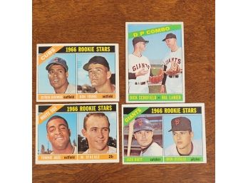 1966 Topps  #139,156,164 & 373 Rookie Stars Baseball Cards White Sox, Giants And Cubs