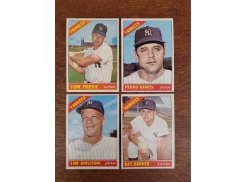 1966 Topps New York Yankees Baseball Cards Lot 4