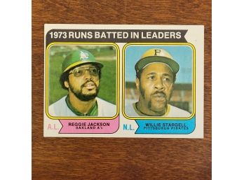 1973 Topps #203 Runs Batted In Leaders Reggie Jackson & Willie Stargell Baseball Card