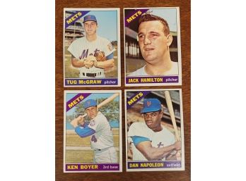 1966 Topps New York Mets Baseball Cards Lot 4