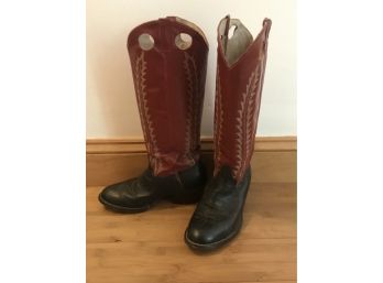 Red & Black Cowboy Boots - Made In Mexico