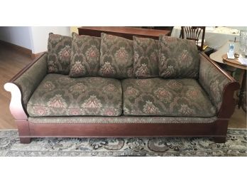 Mahogany, Leather & Upholstered Couch