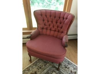Custom Burgundy Wing Chair