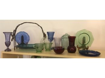 Large Lot Of Colored Glass