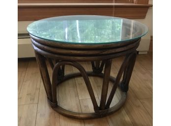 Small Glass Top Low Table