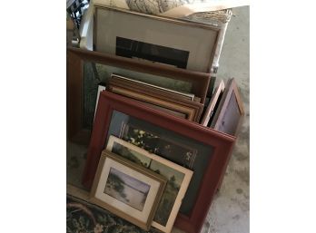 Large Lot Of Miscellaneous Framed Art Work & Photos