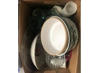 Box Of Glass & Miscellaneous Items